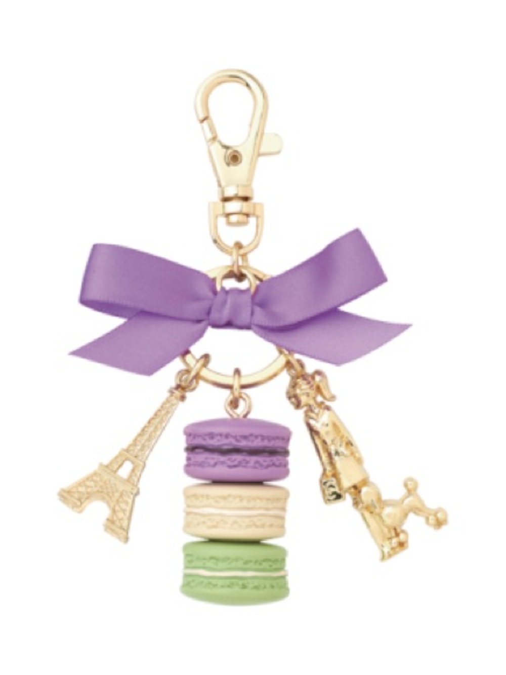 NIB Les Secrets Ladurée Paris Macaron Eiffel Tower Lady Keychain Bag Charm